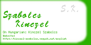 szabolcs kinczel business card